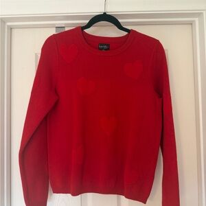 Nicole Miller Red Heart Pattern Sweater